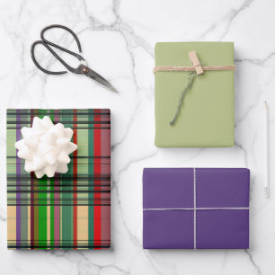 Karierter Länderstil 1 Geschenkpapier Set