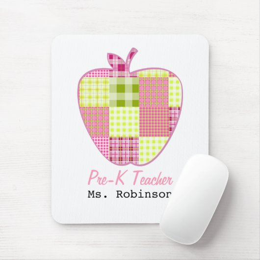 Karierter Lehrer Apples Pre-K Mousepad (Mit Mouse)