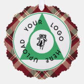 Karierter Logoaufenthalt hinzufügen Ornament Karte (Vorderseite)