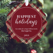 Karierter Logoaufenthalt hinzufügen Ornament Karte