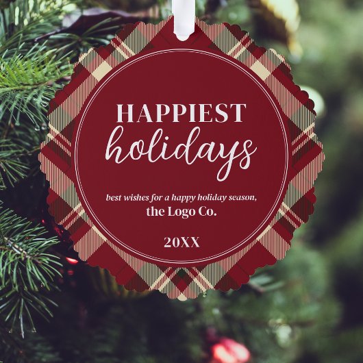 Karierter Logoaufenthalt hinzufügen Ornament Karte