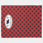Karierter Lumberjack-Bärenmonogramm Fleecedecke (Vorderseite (Horizontal))