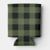 Karierter Lumberjack, grün und schwarz Dosenkühler (Vorderseite)