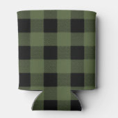 Karierter Lumberjack, grün und schwarz Dosenkühler (Rückseite)