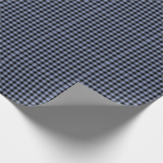 Karierter Lumberjack in Blau und Schwarz Buffalo Geschenkpapier (Ecke)