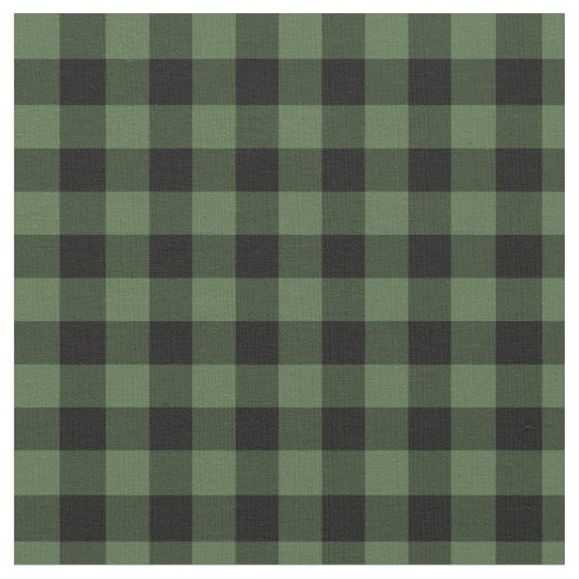 Karierter Lumberjack in Grün und Schwarz Stoff (Nahaufnahme)