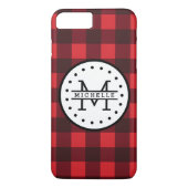 Karierter Lumberjack Name Monogram Case-Mate iPhone Hülle (Rückseite)
