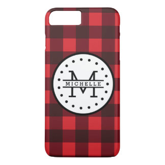 Karierter Lumberjack Name Monogram Case-Mate iPhone Hülle