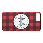 Karierter Lumberjack Name Monogram Case-Mate iPhone Hülle (Rückseite (Horizontal))