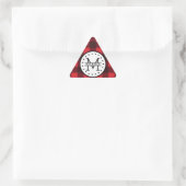 Karierter Lumberjack Name Monogram Dreieckiger Aufkleber (Tasche)