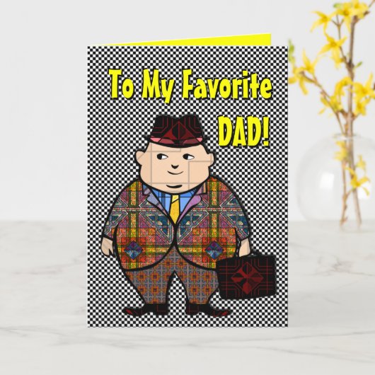 Karierter Mann 2 Vatertag Karte (Gelbe Blume)