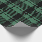Karierter moderner grüner und schwarzer Tartan Geschenkpapier (Ecke)