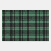 Karierter moderner grüner und schwarzer Tartan Geschenkpapier Set (Vorderseite 3)