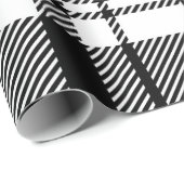 Karierter moderner Weißer Tartan Geschenkpapier (Rolleneckpunkt)