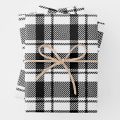 Karierter moderner Weißer Tartan Geschenkpapier Set (Beispiel)