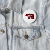 Karierter Mohnbärengeschenk für den Vater in Schwa Button (Beispiel)