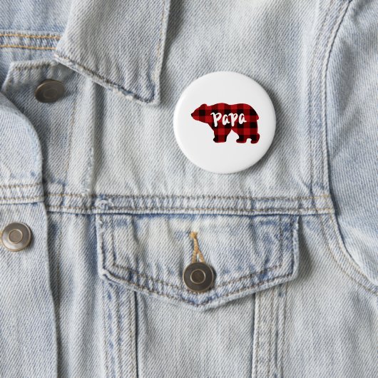 Karierter Mohnbärengeschenk für den Vater in Schwa Button (Beispiel)