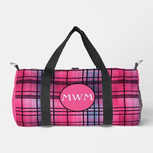karierter Monogramm-Duffelbeutel "Hor Pink" Duffle Bag (Vorderseite)