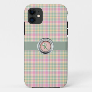 Karierter Monogramm iPhone 5 Pastellkasten 11 Hülle