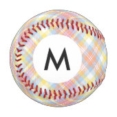 Karierter Monogramm-Pastellstreifen Baseball (Vorderseite Links)
