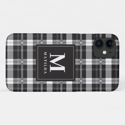 Karierter Monogramm-Tartan Case-Mate iPhone Hülle (Rückseite (Horizontal))