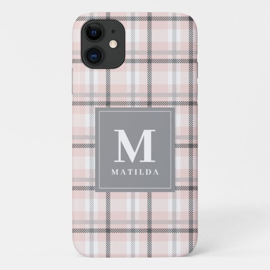 Karierter Monogramm-Tartan Case-Mate iPhone Hülle (Rückseite)