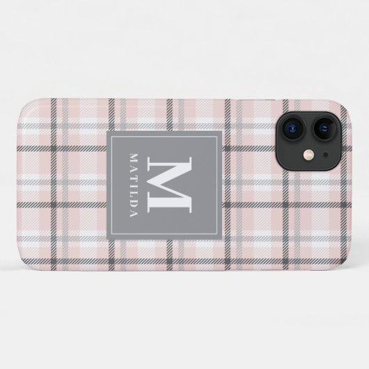 Karierter Monogramm-Tartan Case-Mate iPhone Hülle (Rückseite (Horizontal))