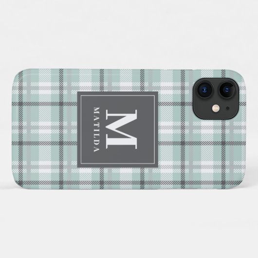 Karierter Monogramm-Tartan Case-Mate iPhone Hülle (Rückseite (Horizontal))