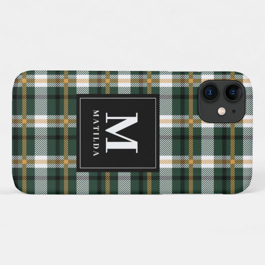 Karierter Monogramm-Tartan Case-Mate iPhone Hülle (Rückseite (Horizontal))
