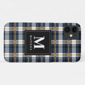 Karierter Monogramm-Tartan Case-Mate iPhone Hülle (Rückseite (Horizontal))