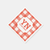 Karierter Mustername mit Monogramm Serviette (Ecke)