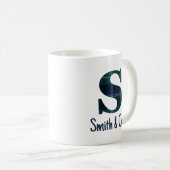 Karierter Nachname oder Firmenname Anfangsbuchstab Kaffeetasse (VorderseiteRechts)