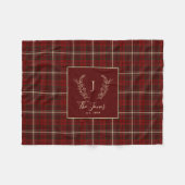 Karierter Name der Weihnachtsfamilie Monogramm bor Fleecedecke (Vorderseite (Horizontal))