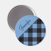 Karierter Name des modernen Blue Buffalo Magnet (Vorderseite/Rückseite)