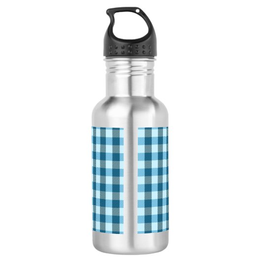 Karierter Name Edelstahlflasche (Rückseite)