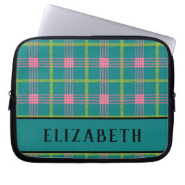 Karierter Name Laptopschutzhülle