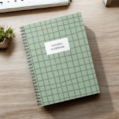 Karierter Notebook-Schreibtisch mit Blau und Braun Notizblock