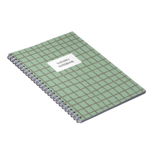 Karierter Notebook-Schreibtisch mit Blau und Braun Notizblock (Rechte Seite)