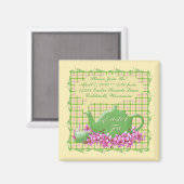 Karierter Ostertee Save the Date Magnet (Vorderseite/Rückseite)