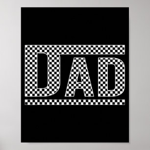 Karierter Papa Schwarz Weiß Lustiger Papa Vatertag Poster