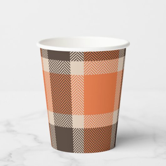 Karierter Papiercup Pappbecher (Rückseite)