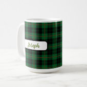 Karierter, personalisierter Tartan-Mug Kaffeetasse (Vorderseite Links)