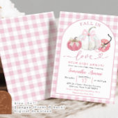 Karierter Pink Preppy Pumpkin Fall in Liebe Baby D Einladung