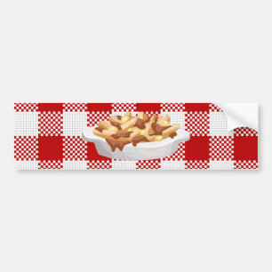 karierter Poutine Autoaufkleber