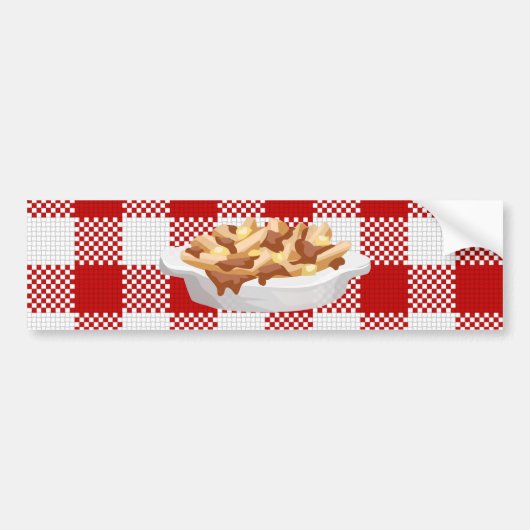 karierter Poutine Autoaufkleber (Vorne)