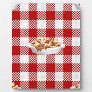 karierter Poutine Fotoplatte