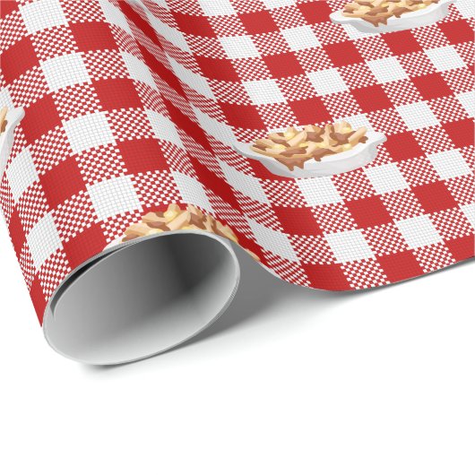 karierter Poutine Geschenkpapier (Rolleneckpunkt)