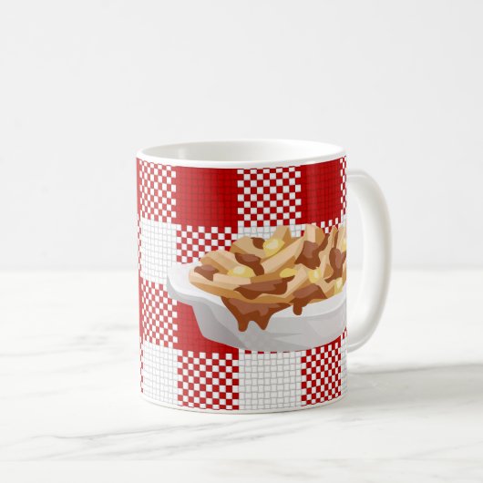 karierter Poutine Kaffeetasse (VorderseiteRechts)