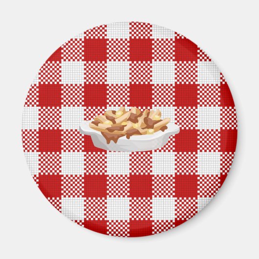 karierter Poutine Magnet (Vorne)