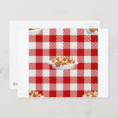 karierter Poutine Postkarte (Vorne/Hinten)